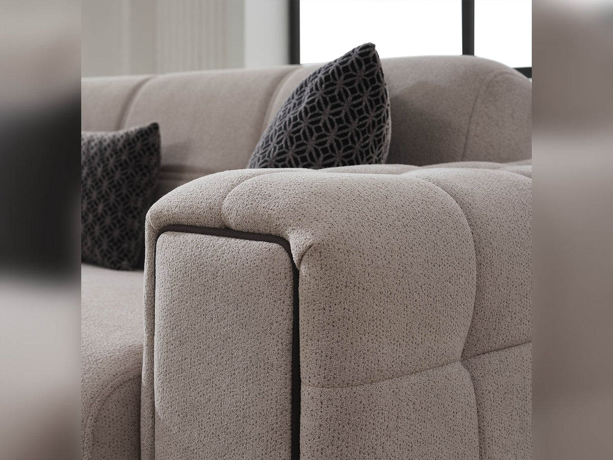 Nero Convertible Loveseat Light Grey by Furnia at Eve Furniture