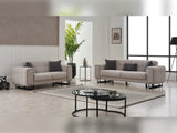 Nero Light Grey Convertible Loveseat by Furnia at Eve Furniture