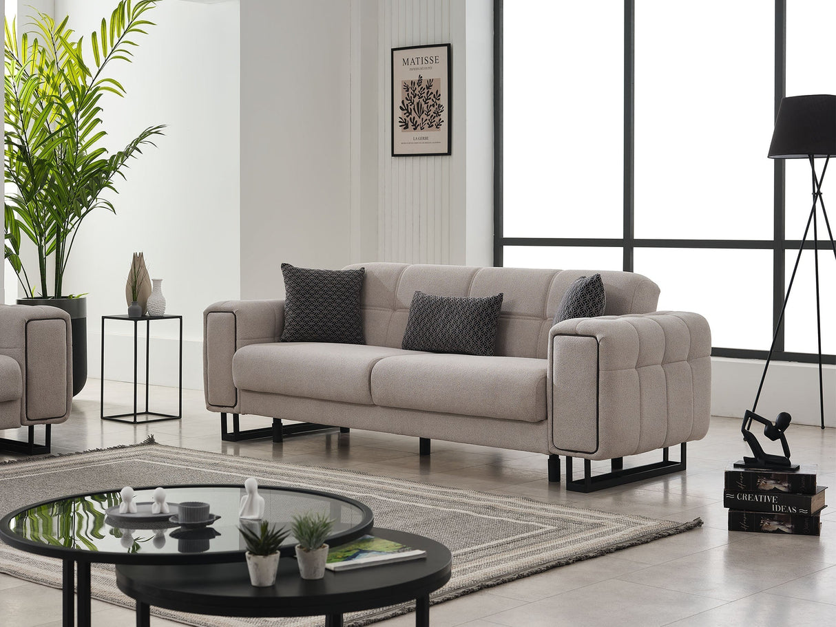Nero Light Grey Convertible Sofa by Furnia at Eve Furniture