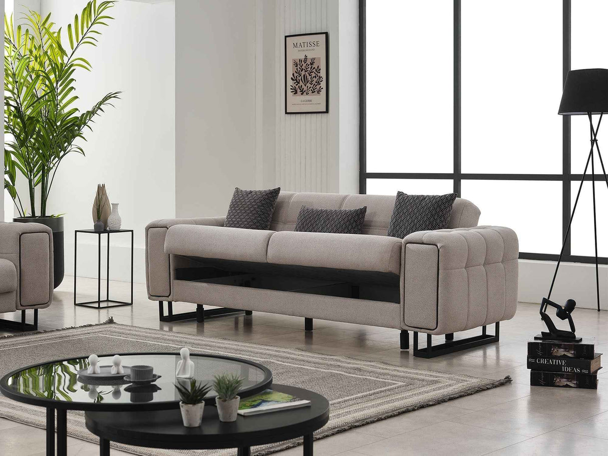 Nero Light Grey Convertible Sofa by Furnia at Eve Furniture