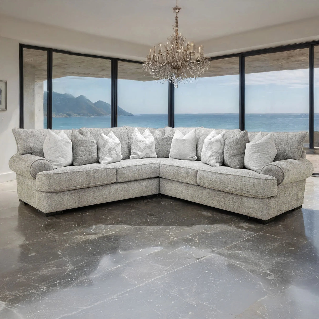 Nerone Gray Oversized Sectional by Furniture of America at Eve Furniture