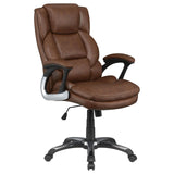 Nerris Brown/Black Adjustable Height Office Chair with Padded Arm