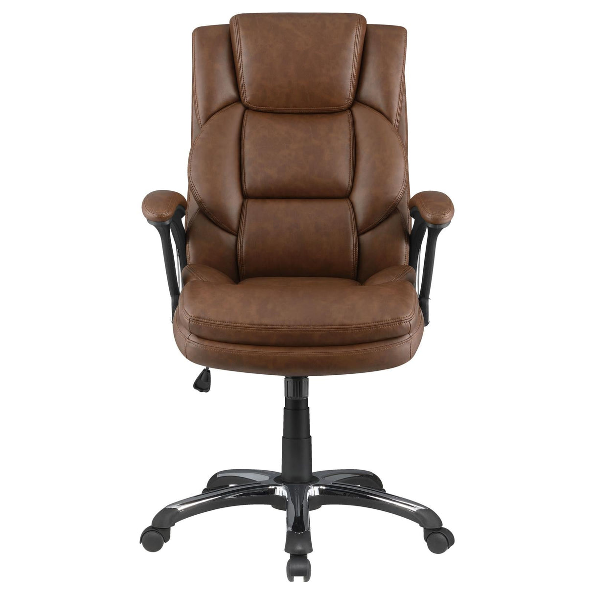 Nerris Brown/Black Adjustable Height Office Chair with Padded Arm