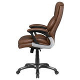 Nerris Brown/Black Adjustable Height Office Chair with Padded Arm