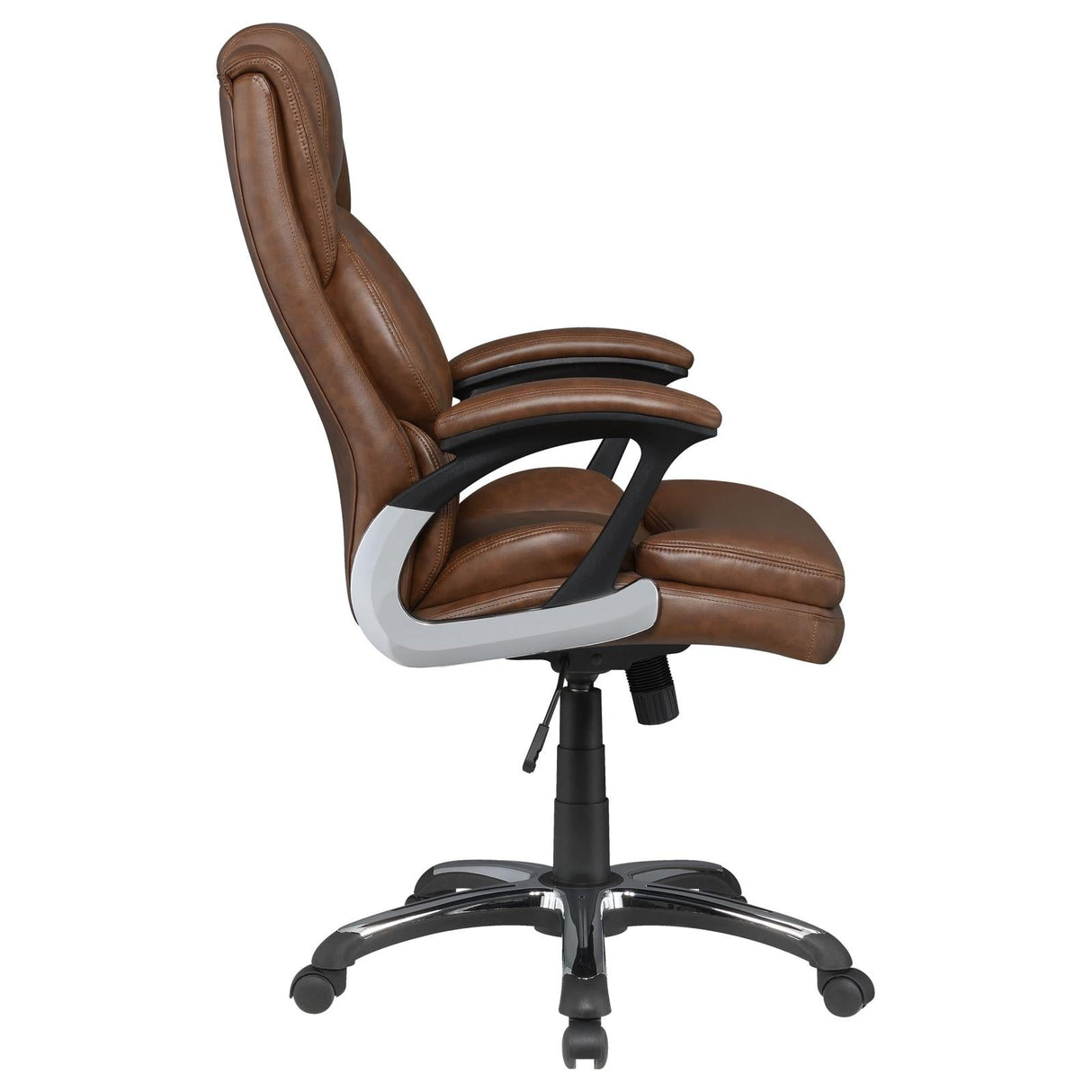 Nerris Brown/Black Adjustable Height Office Chair with Padded Arm