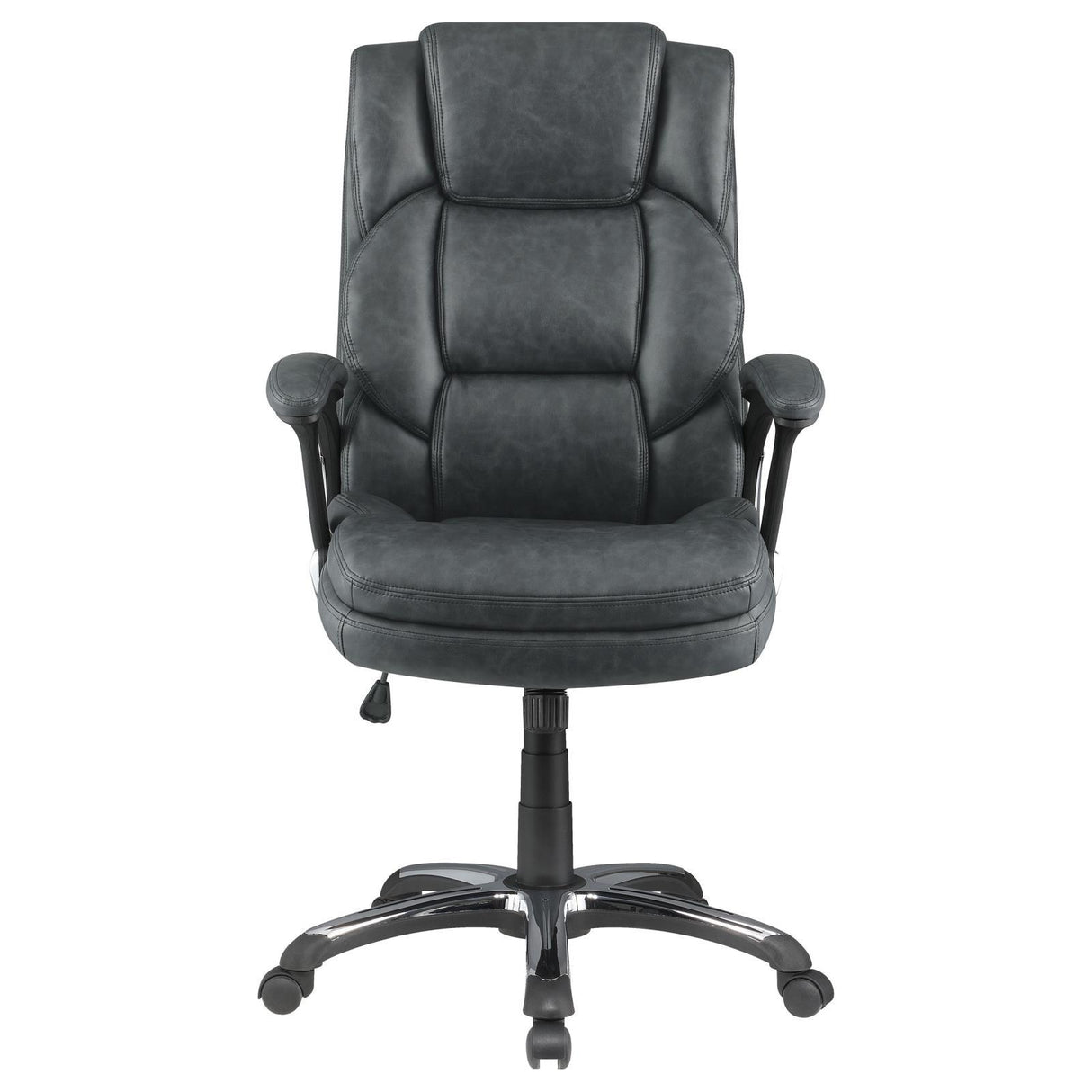 Nerris Gray/Black Adjustable Height Office Chair with Padded Arm by Coaster at Eve Furniture