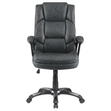 Nerris Gray/Black Adjustable Height Office Chair with Padded Arm by Coaster at Eve Furniture