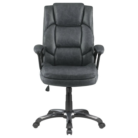 Nerris Gray/Black Adjustable Height Office Chair with Padded Arm by Coaster at Eve Furniture