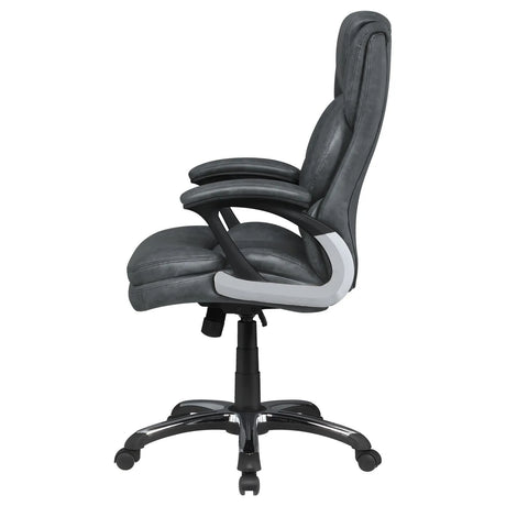 Nerris Gray/Black Adjustable Height Office Chair with Padded Arm by Coaster at Eve Furniture