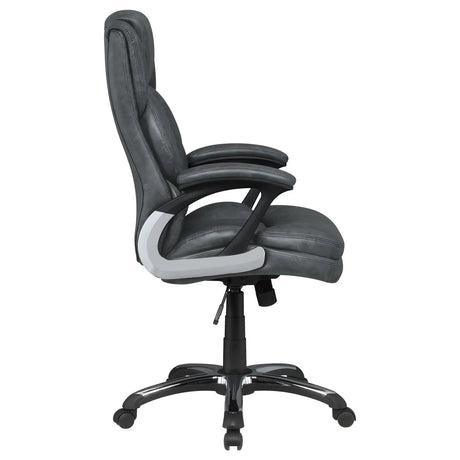 Nerris Gray/Black Adjustable Height Office Chair with Padded Arm by Coaster at Eve Furniture