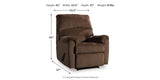 Nerviano Chocolate Recliner by ASHLEY FURNITURE at Eve Furniture