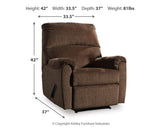 Nerviano Chocolate Recliner by ASHLEY FURNITURE at Eve Furniture