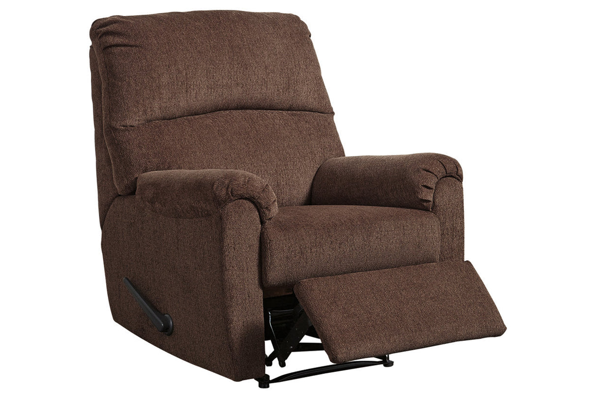 Nerviano Chocolate Recliner by ASHLEY FURNITURE at Eve Furniture