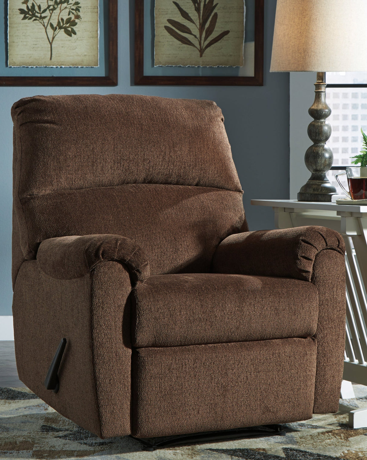 Nerviano Chocolate Recliner by ASHLEY FURNITURE at Eve Furniture