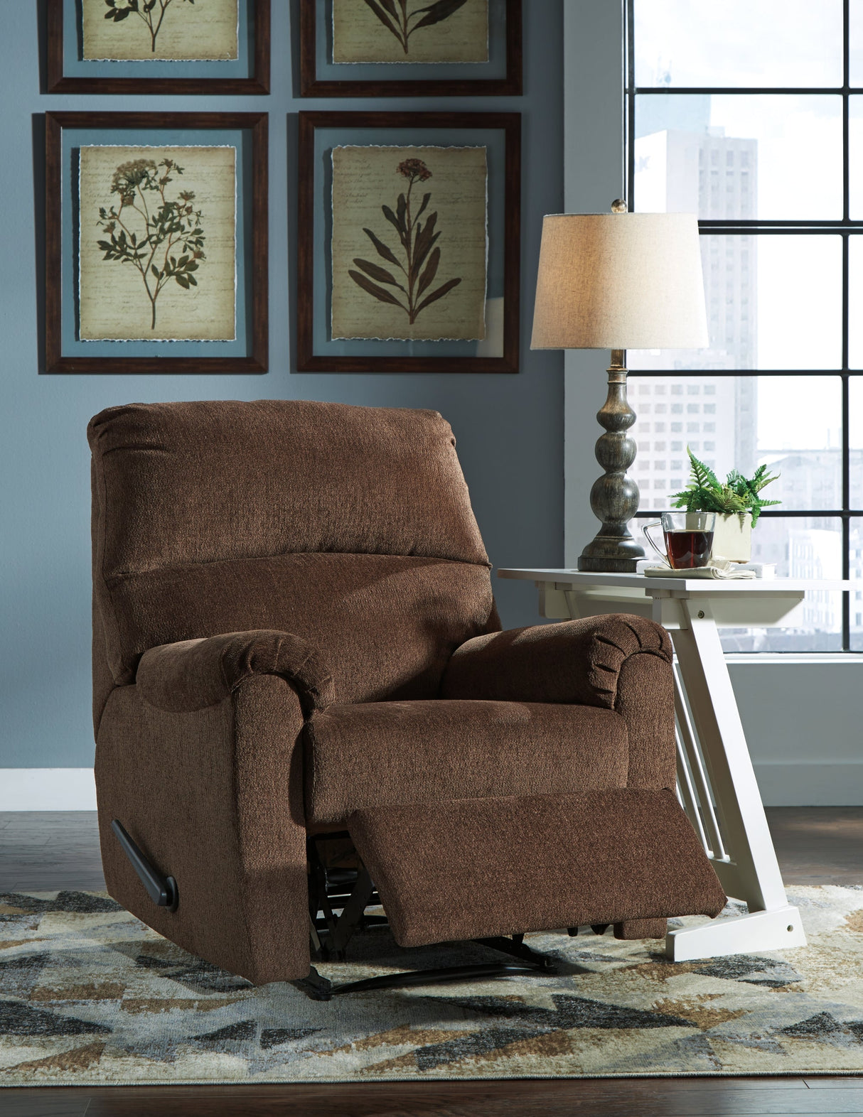 Nerviano Chocolate Recliner by ASHLEY FURNITURE at Eve Furniture