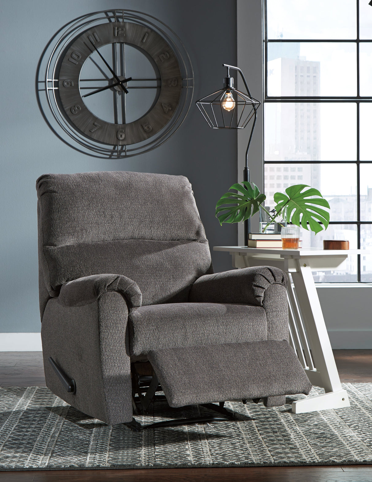 Nerviano Gray Recliner by Ashley at Eve Furniture