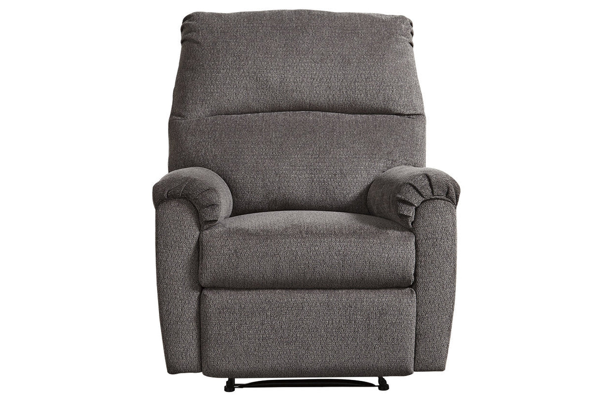 Nerviano Gray Recliner by Ashley at Eve Furniture