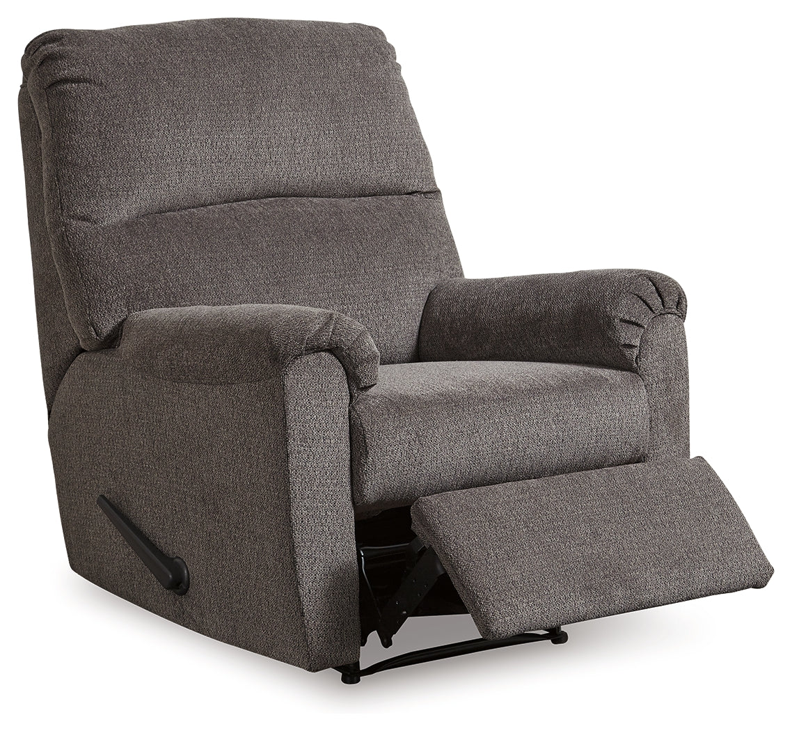 Nerviano Gray Recliner by Ashley at Eve Furniture