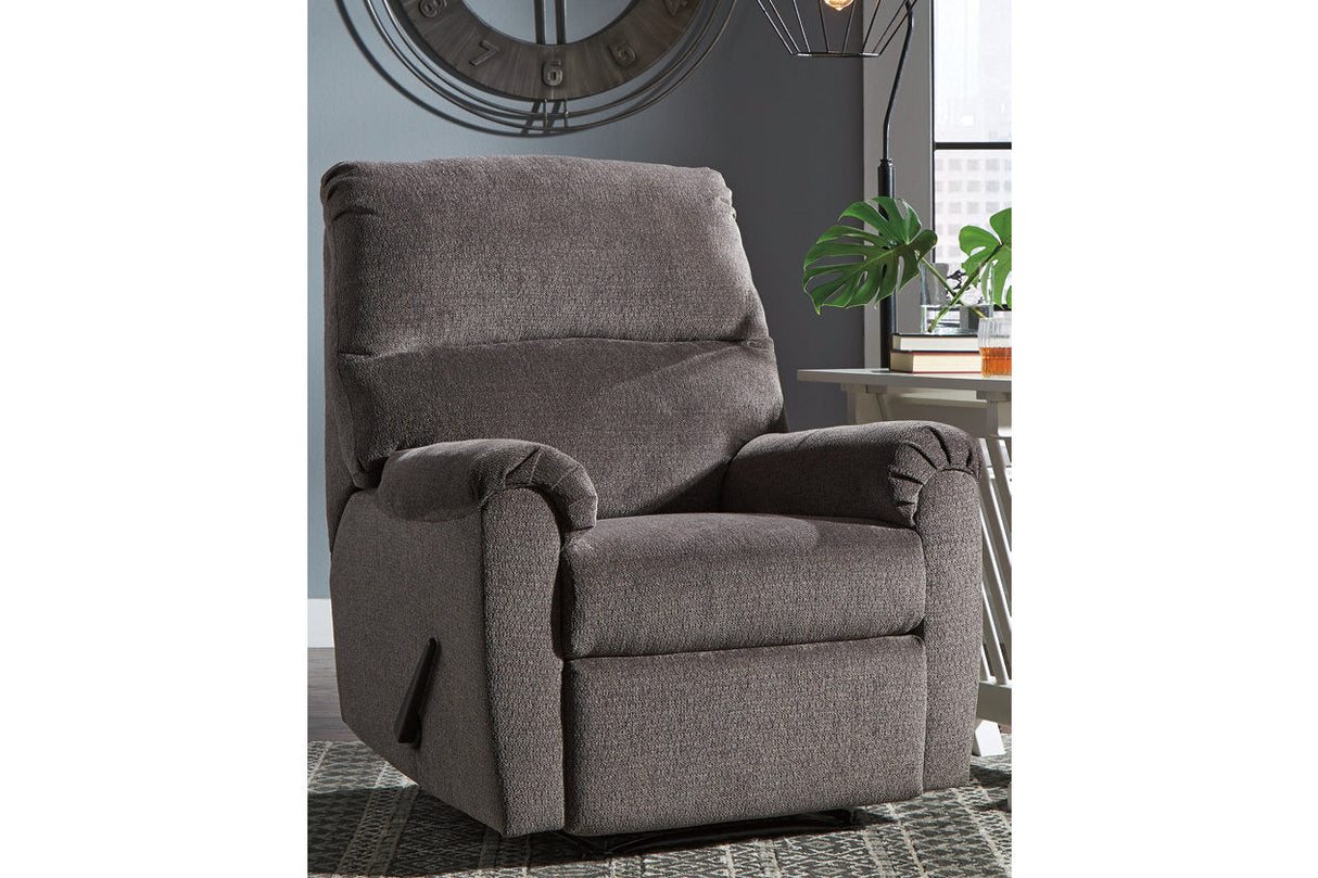 Nerviano Gray Recliner by Ashley at Eve Furniture