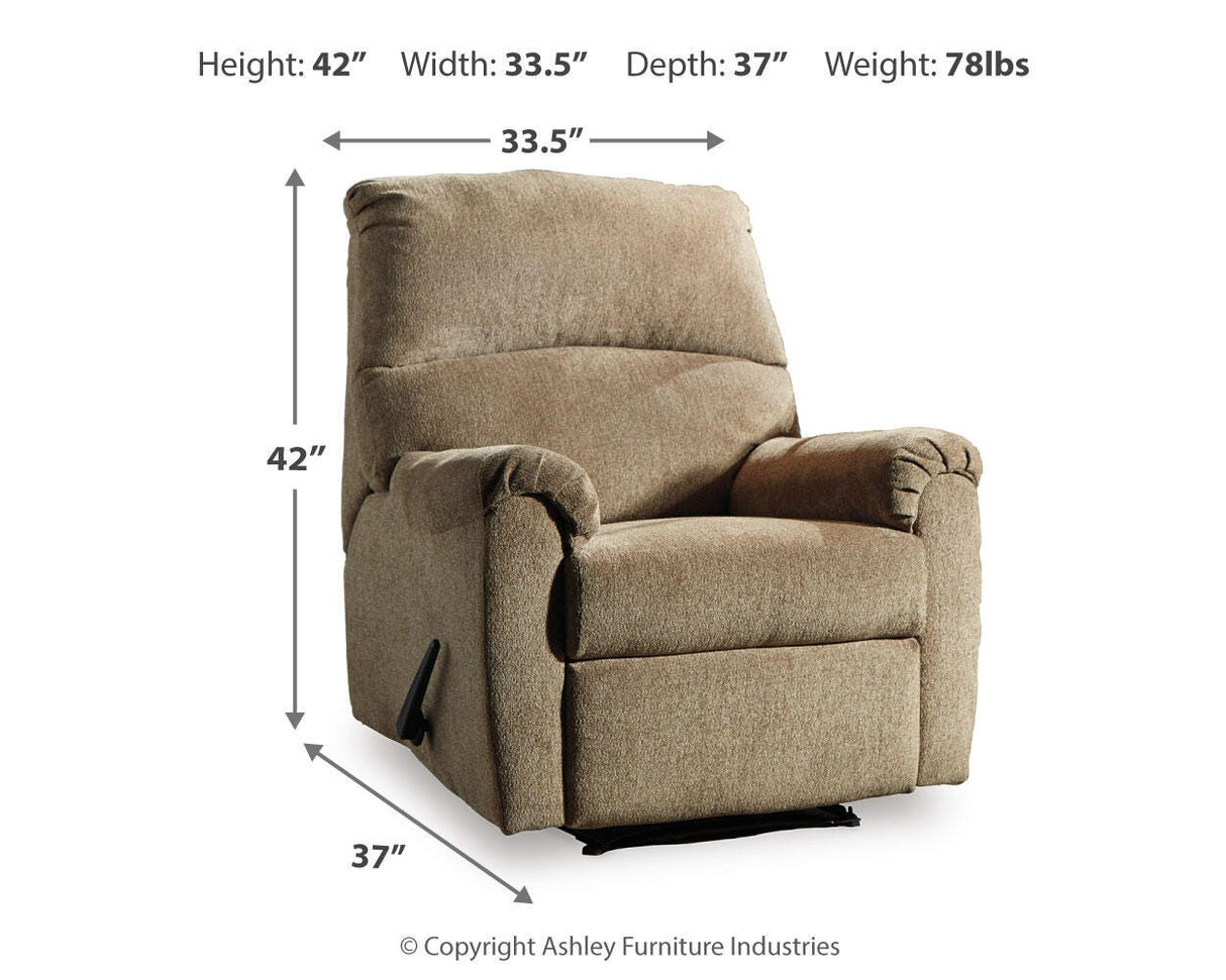 Nerviano Mocha Recliner by Ashley at Eve Furniture