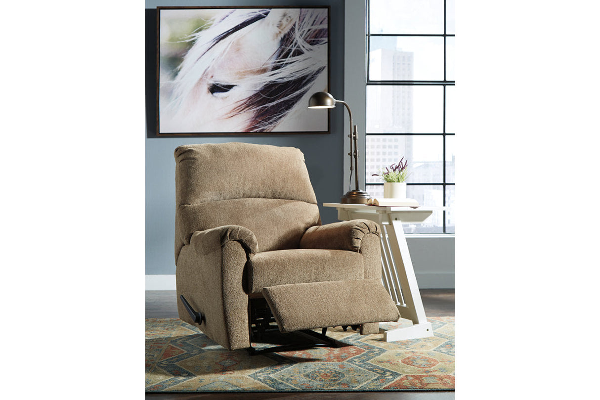 Nerviano Mocha Recliner by Ashley at Eve Furniture