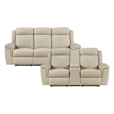 Nest Beige 2-Piece Reclining Living Room Set by Homelegance at Eve Furniture