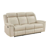 Nest Beige 3-Piece Reclining Living Room Set by Homelegance at Eve Furniture