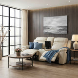 Nest Beige Double Reclining Loveseat with Center Console by Homelegance at Eve Furniture