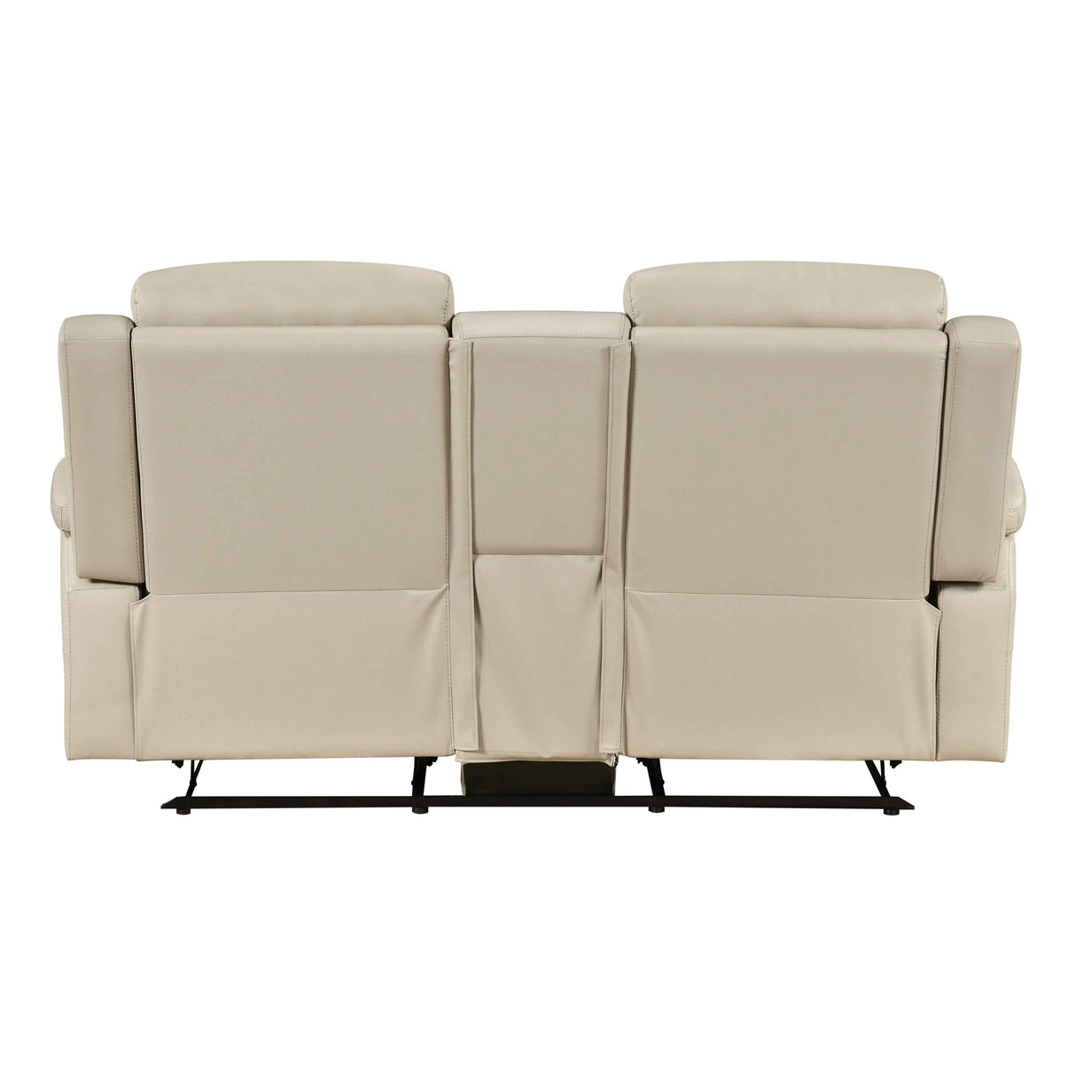 Nest Beige Double Reclining Loveseat with Center Console by Homelegance at Eve Furniture
