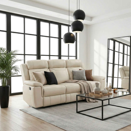 Nest Beige Double Reclining Sofa by Homelegance at Eve Furniture