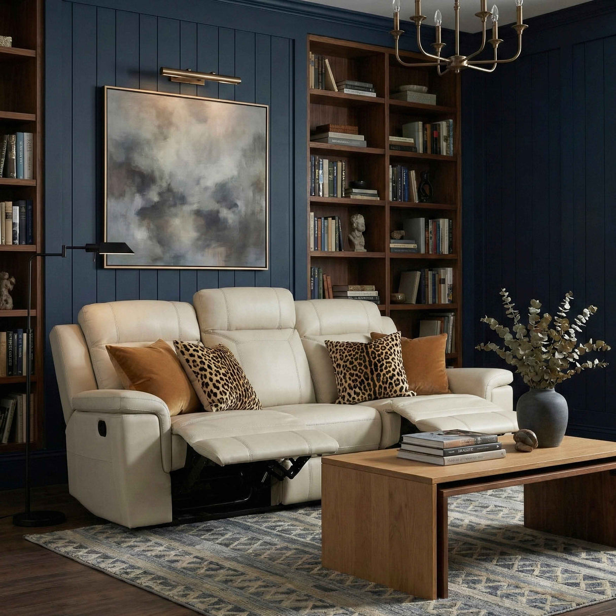 Nest Beige Double Reclining Sofa by Homelegance at Eve Furniture