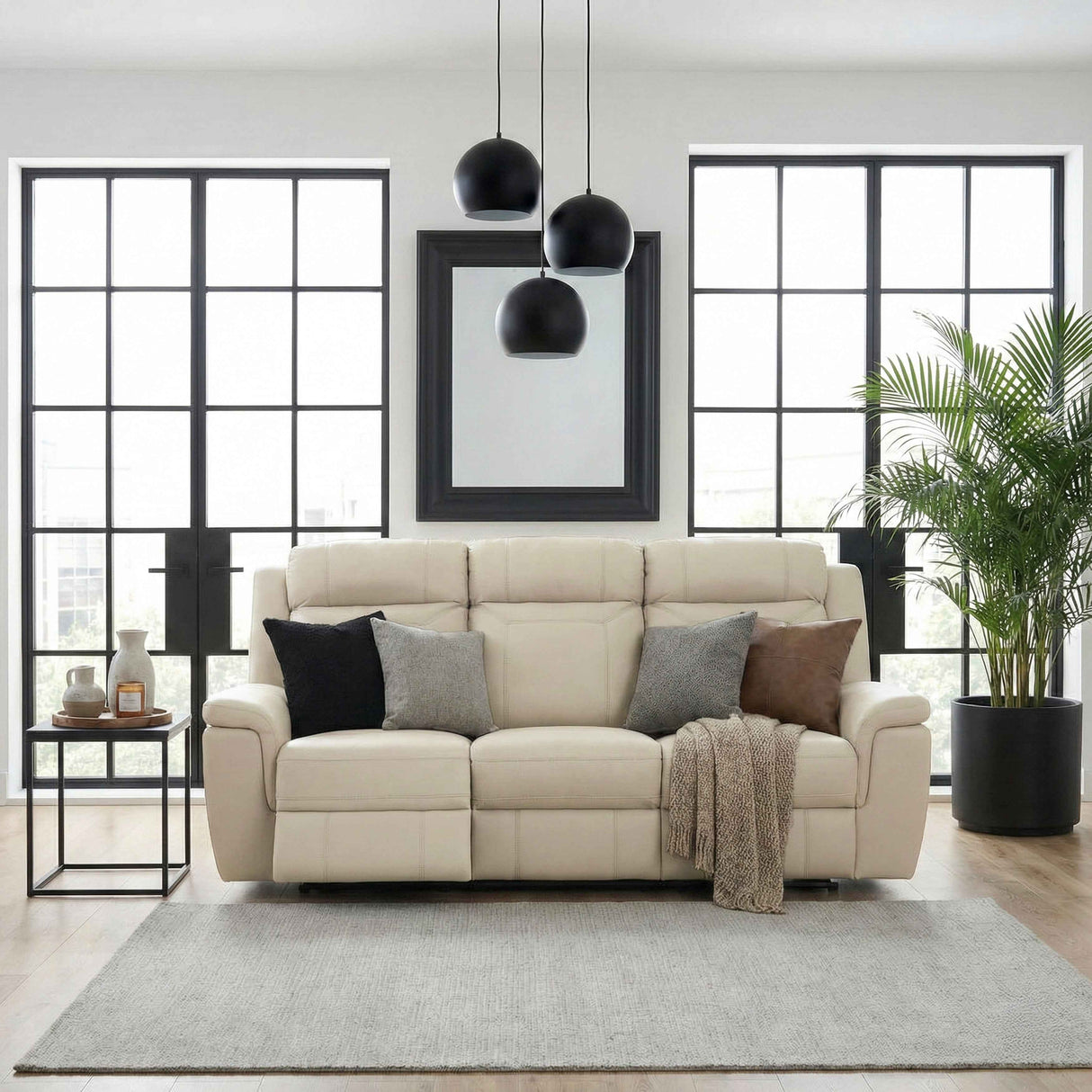 Nest Beige Double Reclining Sofa by Homelegance at Eve Furniture