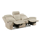 Nest Beige Double Reclining Sofa by Homelegance at Eve Furniture