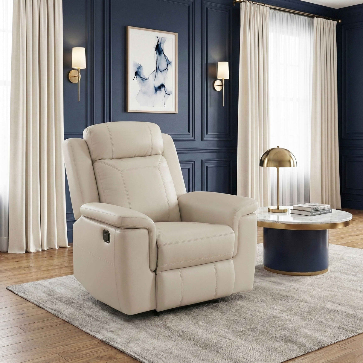 Nest Beige Reclining Chair by Homelegance at Eve Furniture