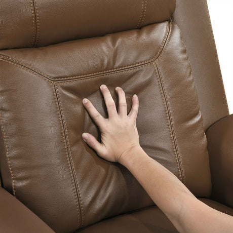 Nest Camel Double Reclining Loveseat with Center Console by Homelegance at Eve Furniture