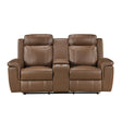 Nest Camel Double Reclining Loveseat with Center Console by Homelegance at Eve Furniture
