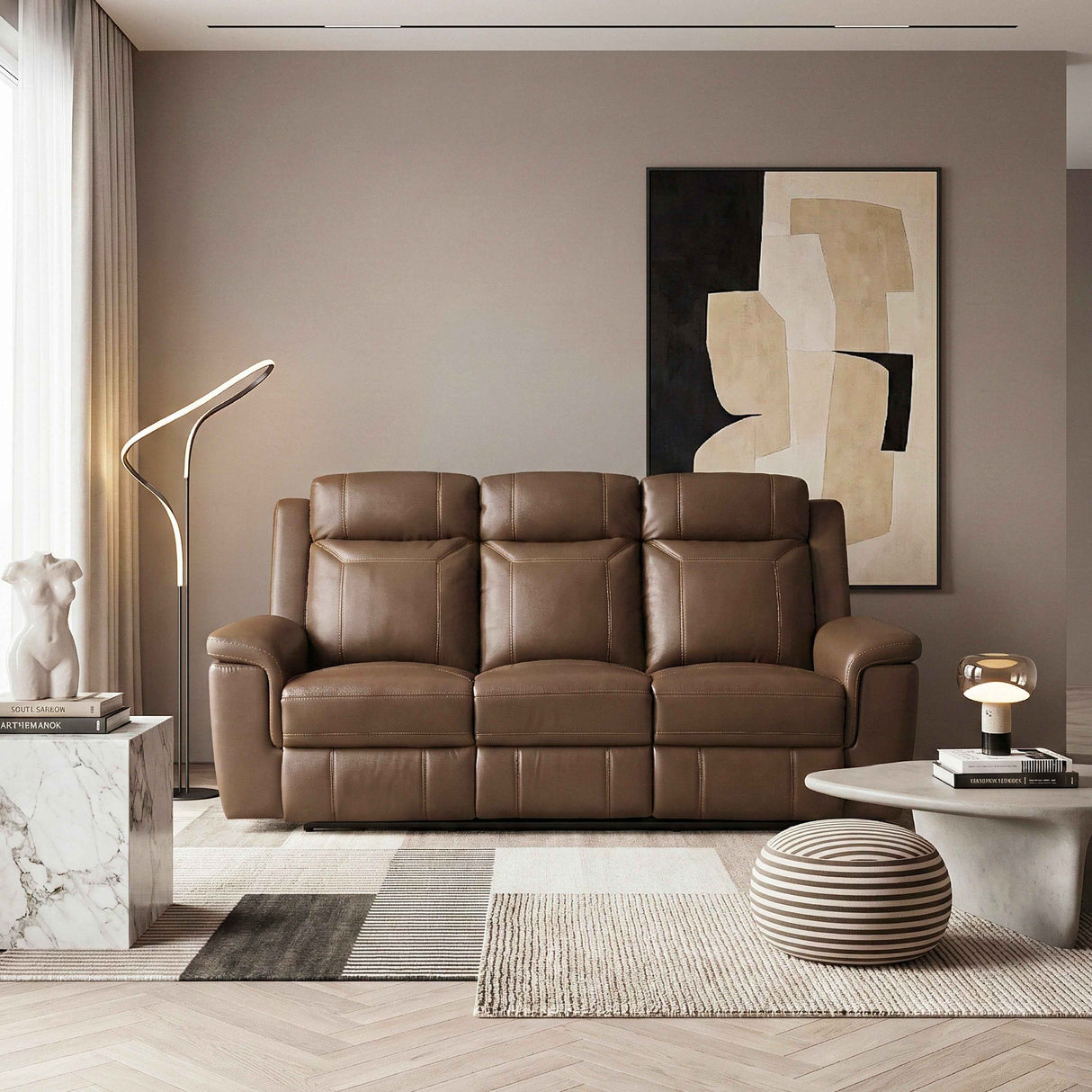 Nest Camel Double Reclining Sofa by Homelegance at Eve Furniture