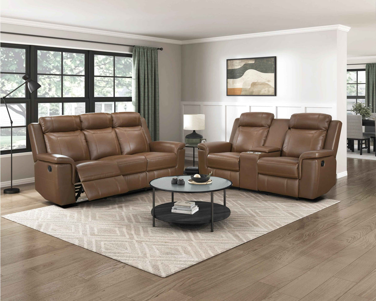 Nest Camel Double Reclining Sofa by Homelegance at Eve Furniture