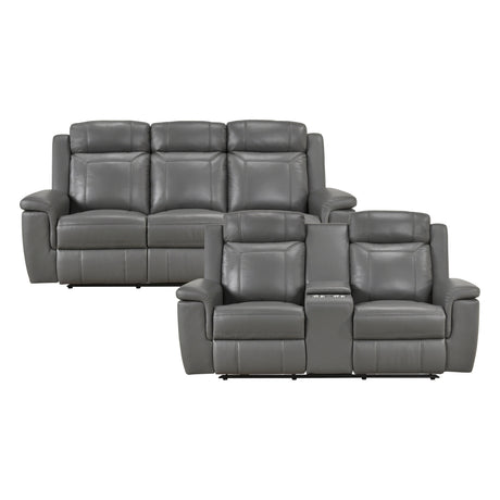 Nest Dark Gray 2-Piece Reclining Living Room Set by Homelegance at Eve Furniture