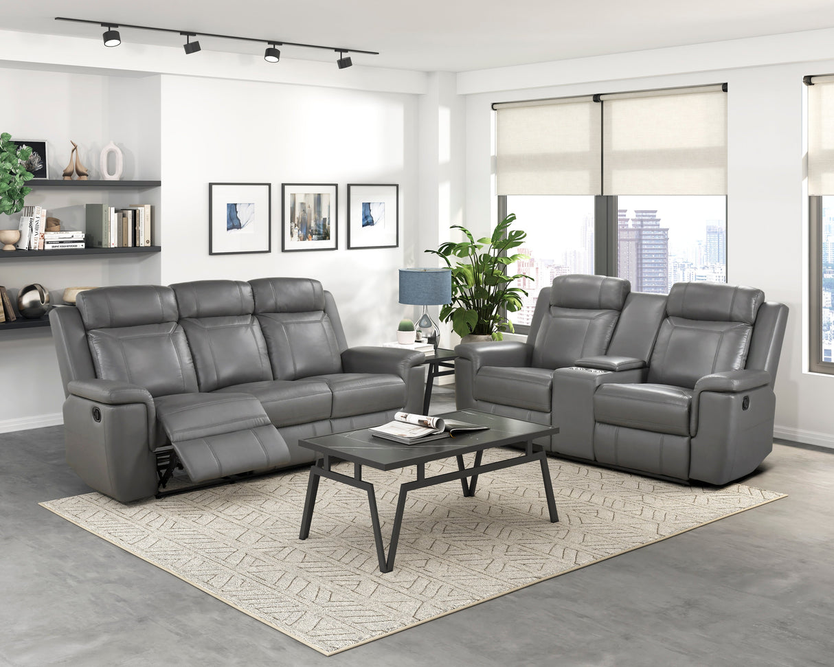 Nest Dark Gray 2-Piece Reclining Living Room Set by Homelegance at Eve Furniture