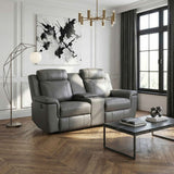 Nest Dark Gray Double Reclining Loveseat with Center Console by Homelegance at Eve Furniture