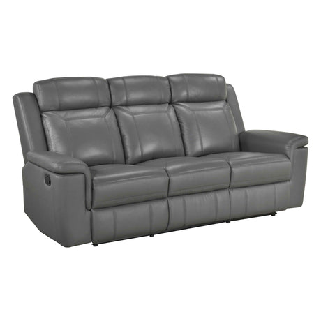 Nest Dark Gray Double Reclining Loveseat with Center Console by Homelegance at Eve Furniture