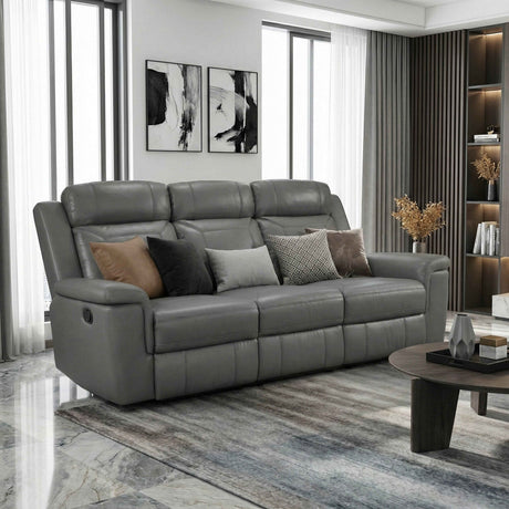 Nest Dark Gray Double Reclining Sofa by Homelegance at Eve Furniture