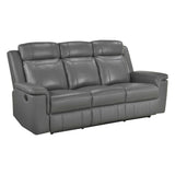 Nest Dark Gray Double Reclining Sofa by Homelegance at Eve Furniture