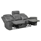 Nest Dark Gray Double Reclining Sofa by Homelegance at Eve Furniture
