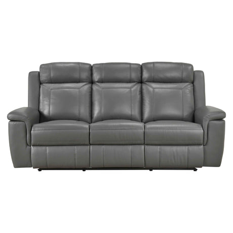 Nest Dark Gray Double Reclining Sofa by Homelegance at Eve Furniture