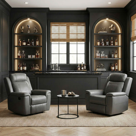 Nest Dark Gray Reclining Chair by Homelegance at Eve Furniture