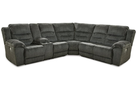 Nettington Smoke 3-Piece Power Reclining Sectional by Ashley at Eve Furniture