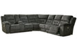 Nettington Smoke 4-Piece Power Reclining Sectional by Ashley at Eve Furniture