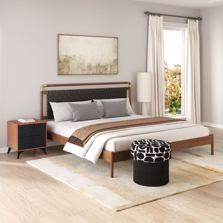 Netz Black & Walnut King Bed by Zuomod at Eve Furniture